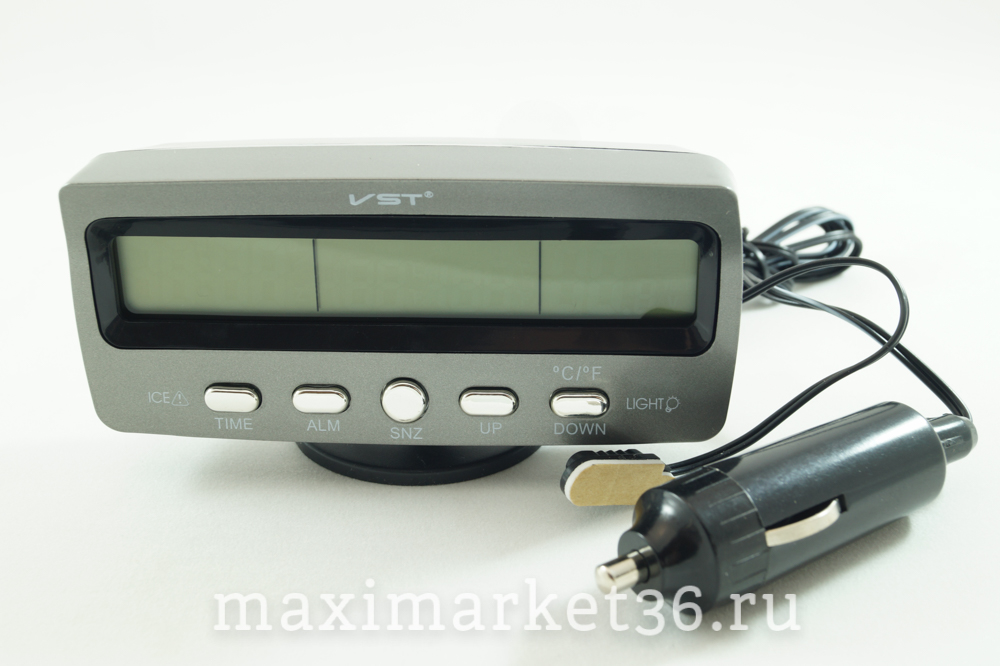 Часы VST-7045V автомобильные+термотетр+вольтметр+темп. за бортом