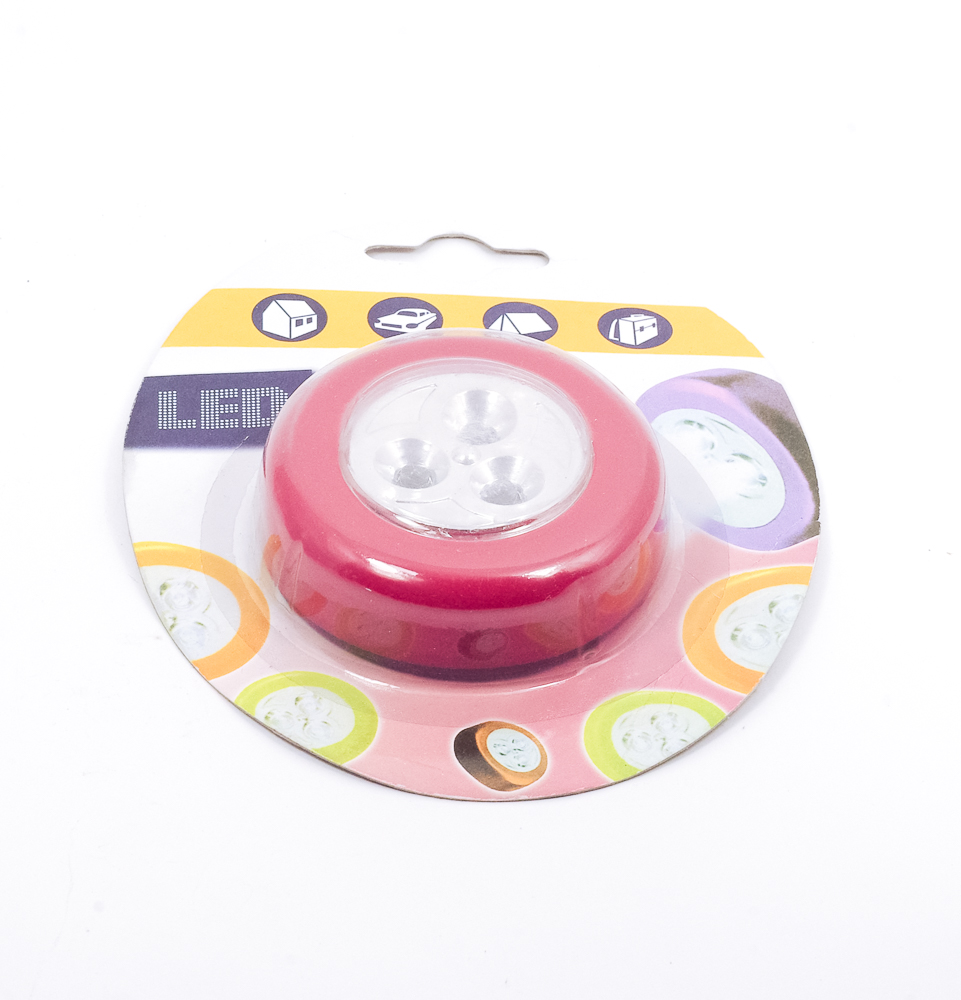 Плафон подсветки салона (универсальный) диодный 3 LED (самоклейка) Китай мебельный