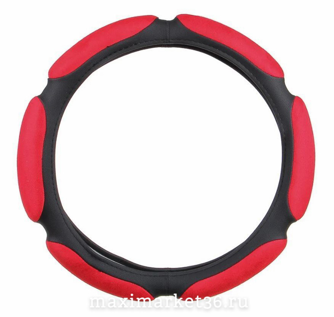 Оплётка руля М спонж С2R чёрно-красная С795R