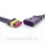 Разъём проводки 4- ой с проводами ГЕРМЕТИЧНЫЙ (на иномарки) (пара-папа+мама) PR-0346