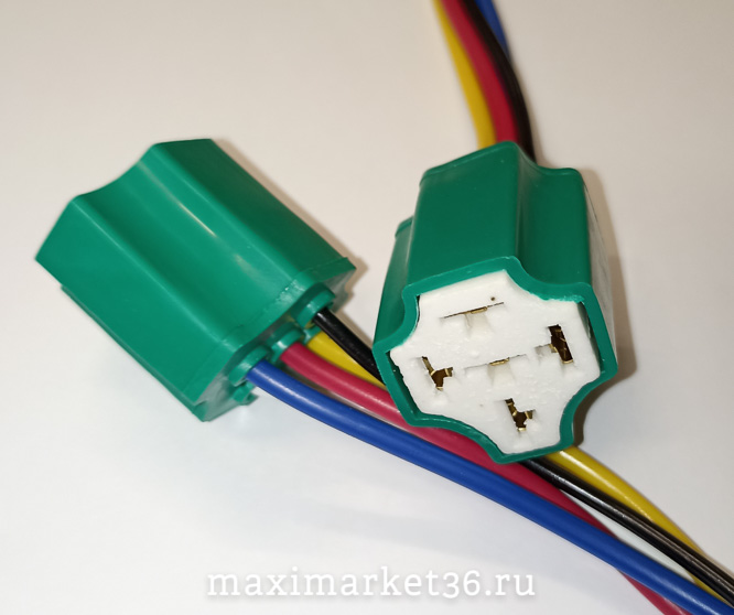 Разъём реле стартера с проводами(омеднёнными) ВАЗ 5-ти пров КЕРАМИЧЕСКИЙ L-013 / PR-0929