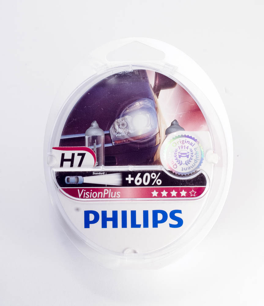 Автолампы H7 (12-55) PX26d +60% VISION Plus (2шт) 12V PHILIPS 12972vps2