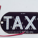 Знак "TAXI" овал. диодный эконом ЗЕЛЕНЫЙ. D7039-1(в прикуриватель) DP-158 -082