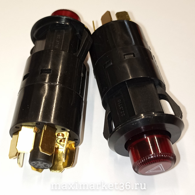 Выключатель аварийной сигнализации (кнопка) (8-и конт.) Нового обр 24V "Луч" (Курган) 24,3710 -5432