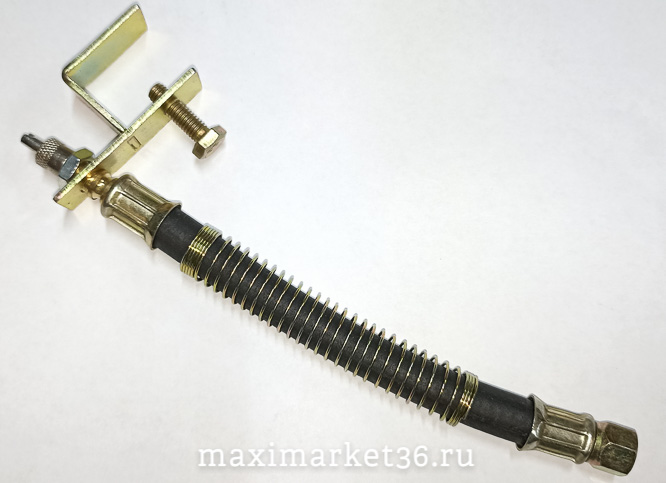 Удлинитель подкачки 15см с кронштейном спиральная оплетка -1977