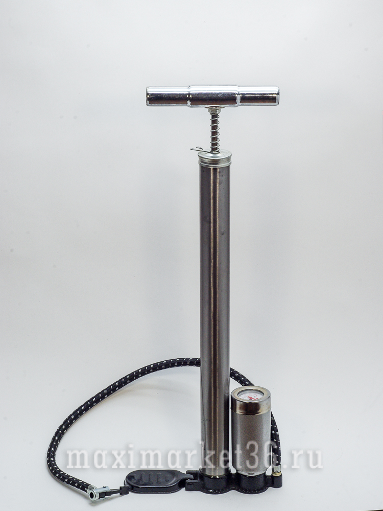 Насос ручной с МАНОМЕТРОМ хромированный THP9018/DP-885-1