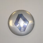 Наклейки на колпак ступицы с эмблемой D=56мм RENAULT (4шт) ВЫПУКЛЫЕ ХРОМ