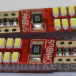 Автолампа W5W (W2.1x9.5d)бесцок.12V 24 SMD 3014 + обманка X0018