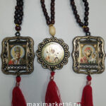 Амулет-чётки с БОЛЬШОЙ иконой ДЕШ/светл чётки