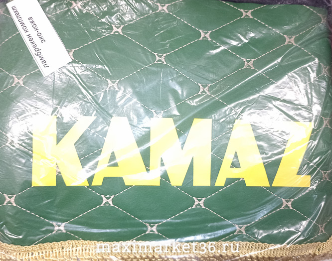 Ламбрекен ЭКОКОЖА (кожа с 2-х сторон) с вышивкой "КАМАЗ" (ЗЕЛЁНЫЙ)