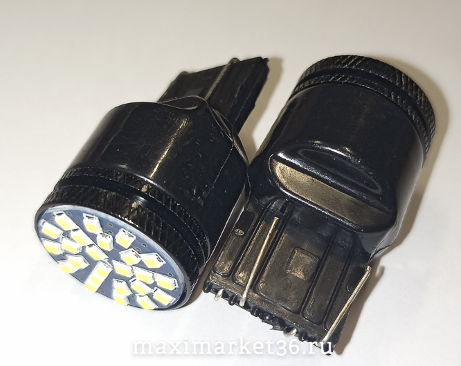 Автолампа T20 21W/5W (2 конт бесцок Гранта) 12-24V (2016) 24 SMD S0316-7443