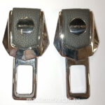 Заглушка -отключатель ремня безопасности МЕТАЛЛ+КОЖА с логотип.AMG CK-0116 (ПАРА)