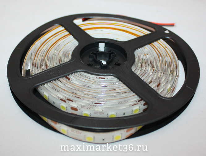 Лента подсветки диодная 5 метров 5050 SMD-5М КРАСНАЯ 24V Лз-113