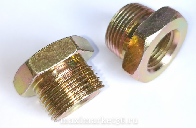 Соединитель-переходник латунь. с резьбы на резьбу22-16(наруж резь22х1,5/внутр16х1, 5) -3661/ PR-1136