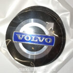 Наклейки на колпак ступицы с эмблемой D=60мм VOLVO (4 шт) ВЫПУКЛЫЕ ЧЁРНЫЕ