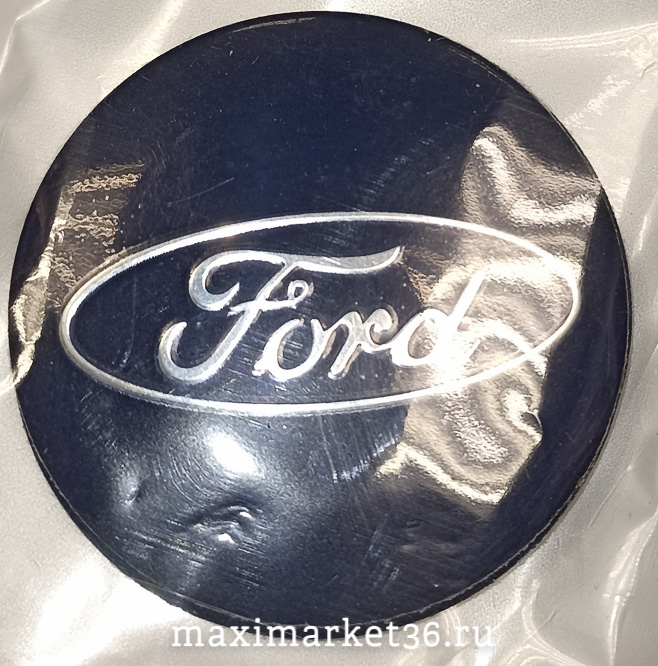 Наклейки на колпак ступицы с эмблемой D=60мм FORD (4шт) ВЫПУКЛЫЕ СИНИЙ